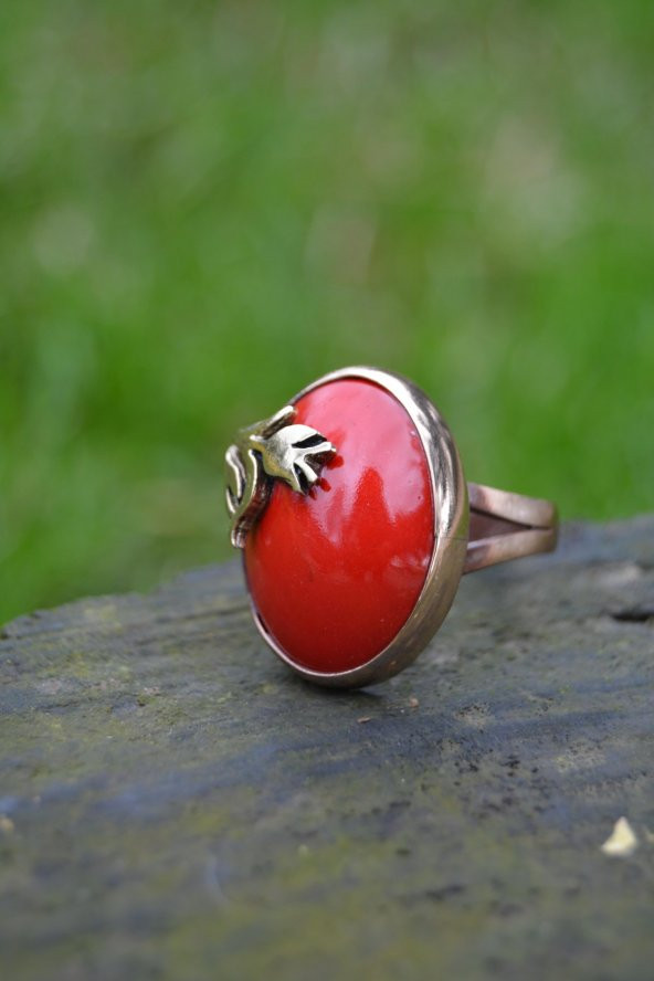 STONEAGE Kırmızı El Yapımı Seramik Ayarlanabilir Bayan Yüzük ürün görseli