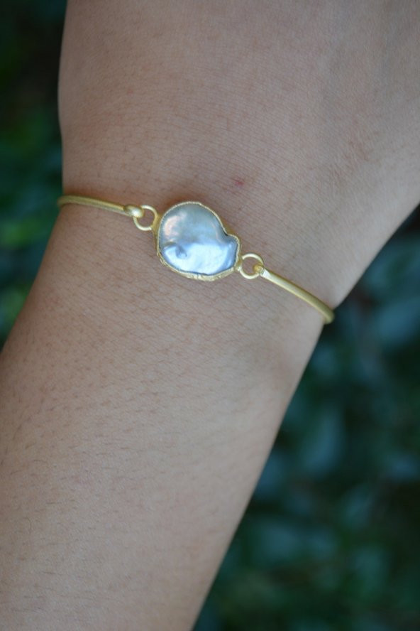 STONEAGE Sakız İncisi Altın Kaplama Bayan Bileklik ürün görseli