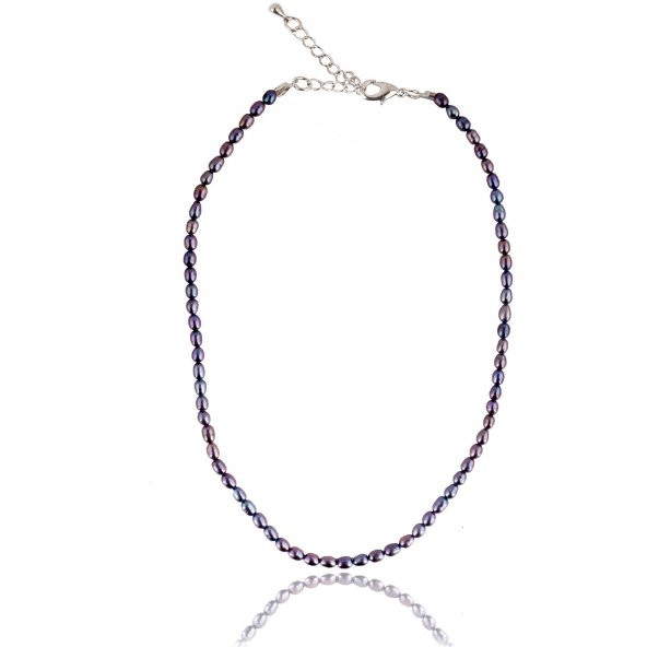 STONEAGE Siyah İnci Doğal Taş Aşk Bayan Kolye - 2