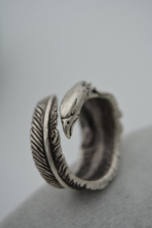 STONEAGE Unisex Ayarlanabilen Kartal ve Tüy Figürlü Bohem Pirinç ürün görseli