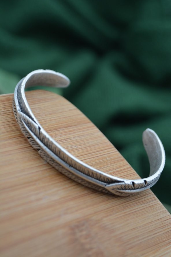 STONEAGE Unisex Tüy Yaprak Figürlü Bohem Ayarlanabilir Spor Bilek - Resim 4