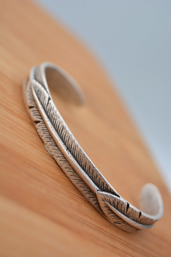 STONEAGE Unisex Tüy Yaprak Figürlü Bohem Ayarlanabilir Spor Bilek - Resim 5