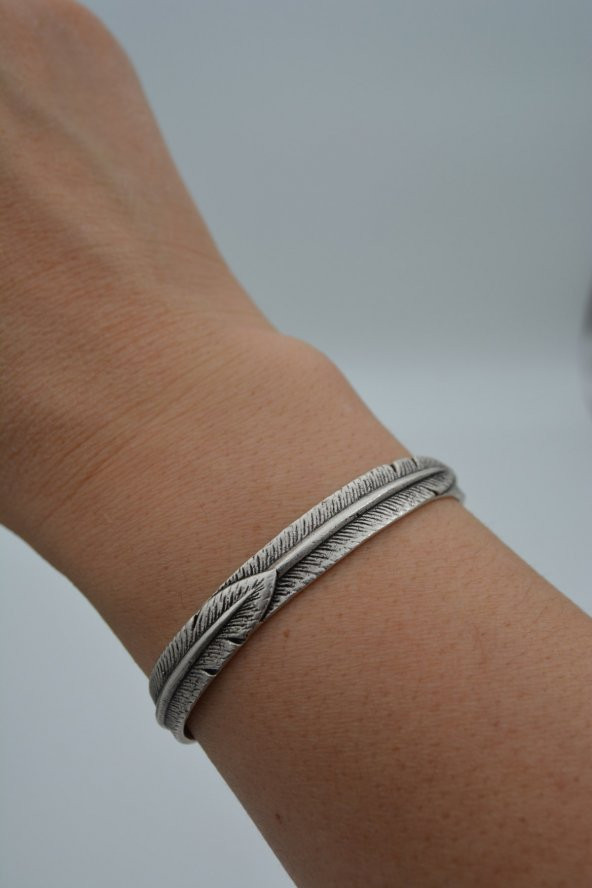 STONEAGE Unisex Tüy Yaprak Figürlü Bohem Ayarlanabilir Spor Bilek - Resim 7