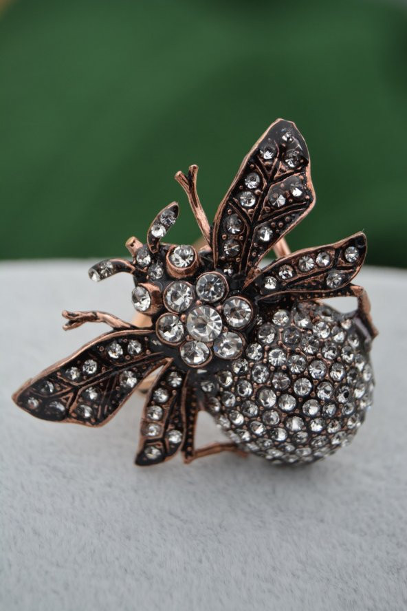 STONEAGE Zirkon Taşlı Ayarlanabilir Hayvan Figürlü Bayan Yüzük - Resim 3