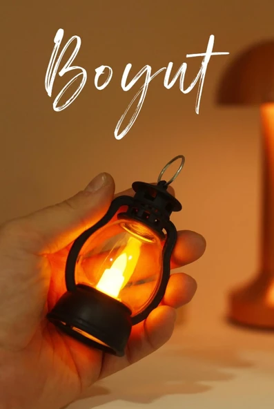 Led Mum Mini Kamp Tipi 1 Adet Pil Dahil Dumansız Alev Ledli  Dekor Işığı SİYAH PT430 - 7