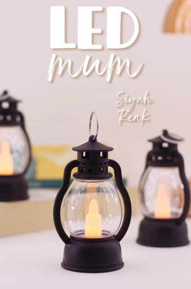 Led Mum Mini Kamp Tipi 3 Adet Pil Dahil Dumansız Alev Ledli Dekor Işığı SİYAH PT430 - 3