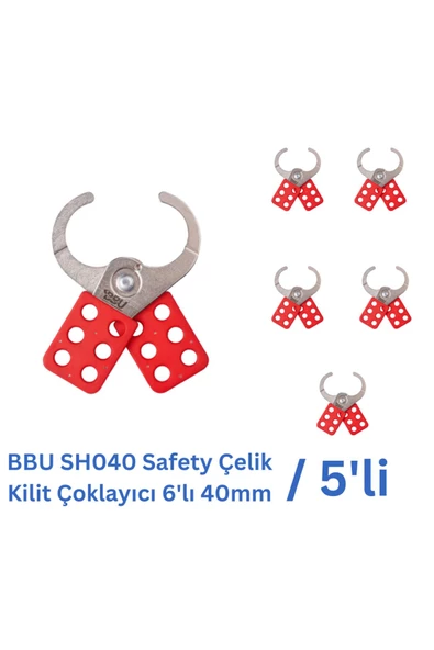 BBU SH040 Safety Çelik Kilit Çoklayıcı 6'lı 40mm - 5 Adet