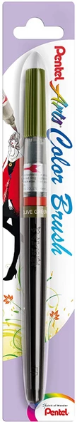 Pentel Arts Colour Brush Fırça Uçlu Boya Kalemi - Zeytin Yeşili XGFL-115X