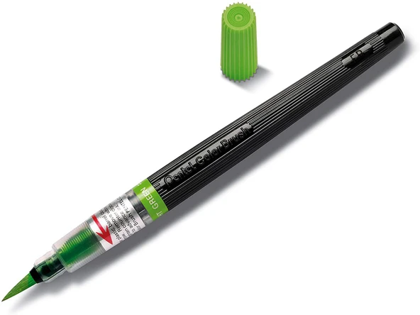 Pentel Arts Colour Brush Fırça Uçlu Boya Kalemi - Zeytin Yeşili XGFL-115X - Resim 3