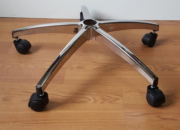 Oyuncu Koltuğu Krom Yıldız Ayak Tekerlekli Çap 64 cm 150 kg - 3