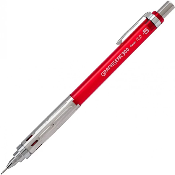 Pentel GraphGear 300 0.5 mm Mekanik Kurşun Kalem - Kırmızı