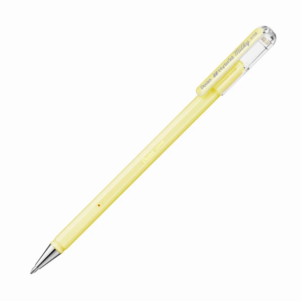 Pentel Hybrid Milky 0.8mm Jel Kalem - Pastel Sarı - 1