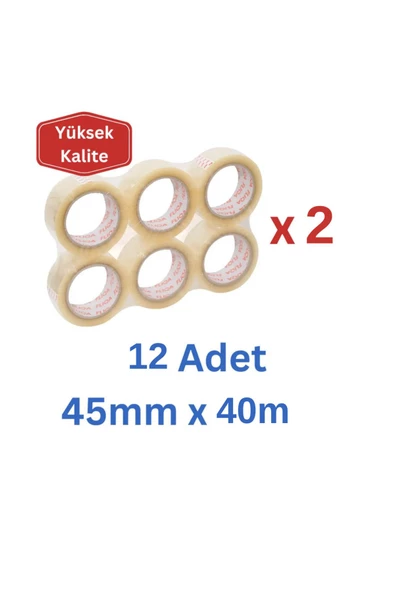 2011 Hotmelt Koli Bantı Şeffaf - 45mm X 40m - 12 Adet