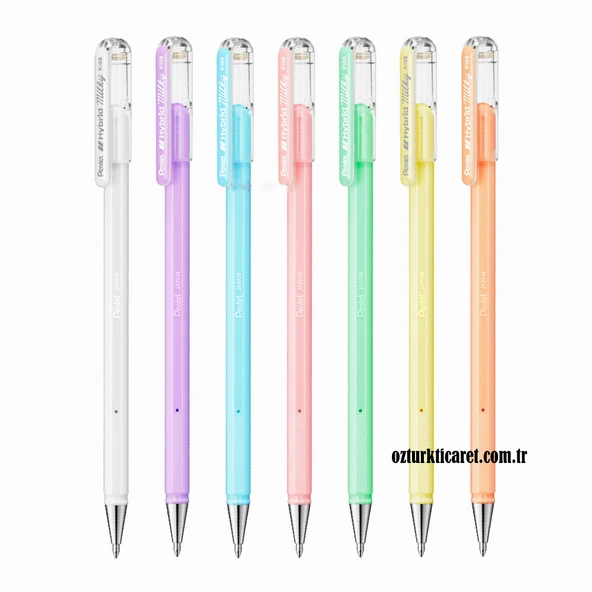 Pentel Hybrid Milky 0.8mm 7'li Pastel Jel Kalem Set