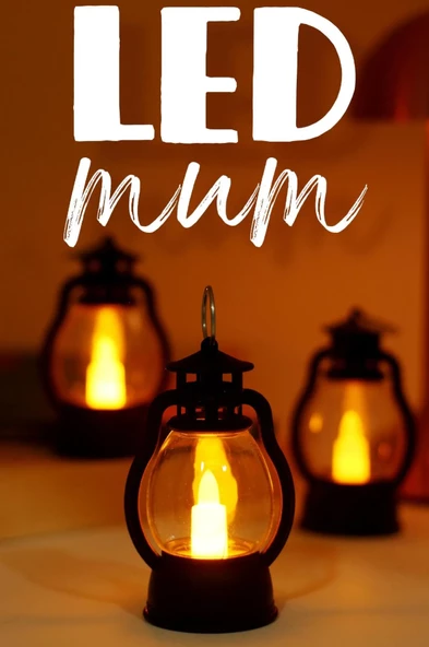 Led Mum Mini Kamp Tipi 3 Adet Pil Dahil Dumansız Alev Ledli Dekor Işığı SİYAH PT430