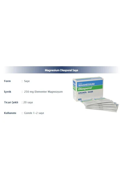 Assos Magnesium Diasporal Granül 20 Saşe - Resim 2