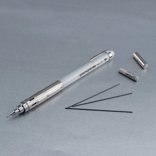 Pentel GraphGear 300 0.7 mm Mekanik Kurşun Kalem - Beyaz - Resim 5