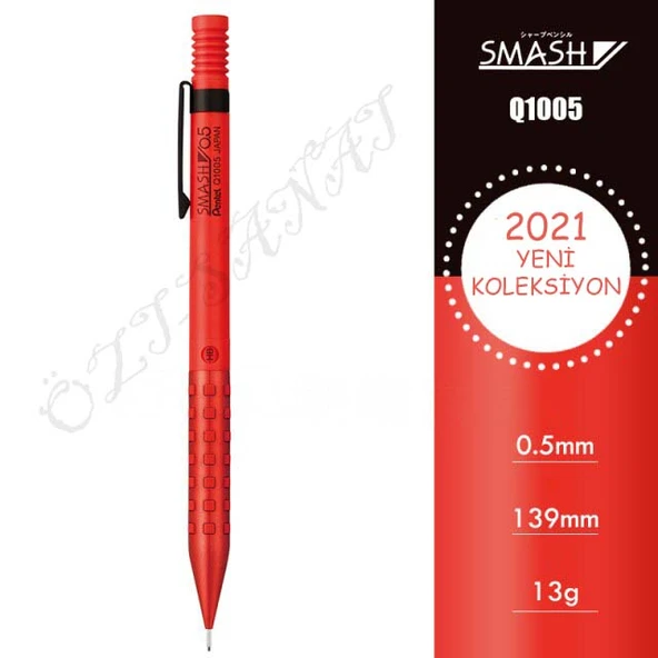Pentel Smash Q1005 2021 Özel Seri 0.5 mm Mekanik Kurşun Kalem Kırmızı ürün görseli