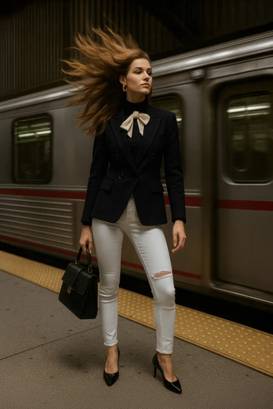 Kadın Yırtık Detaylı Jean Pantolon Beyaz ürün görseli 1