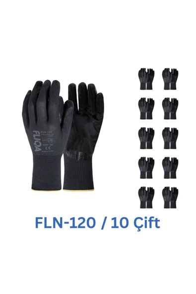 FLN-120 1/2 Nitril Hassas Eldiven Siyah - 10 Çift