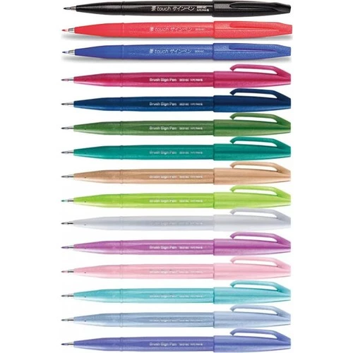 Pentel Brush Sign Pen 15 Renk Set
