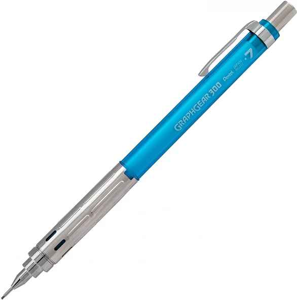 Pentel GraphGear 300 0.7 mm Mekanik Kurşun Kalem - Gökyüzü Mavi