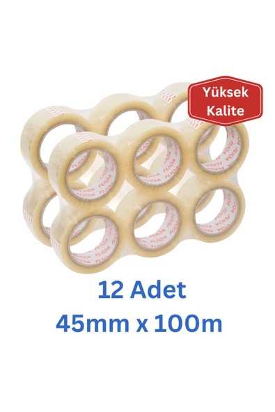 2011 Hotmelt Koli Bantı Şeffaf - 45mm X 100m - 12 Adet