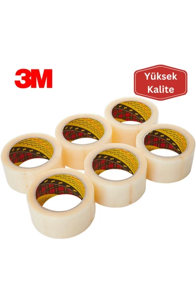 371 Şeffaf Koli Bandı / Yüksek Kalite 45mm X 100m - 6 Adet