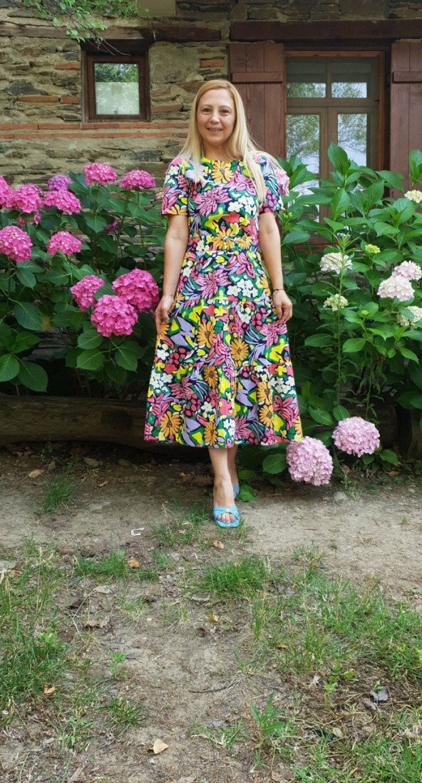 Kemerli Poplin Elbise - 5