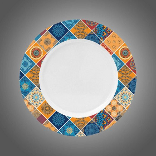 23 cm Melamin Servis Tabağı 12 Adet : Kilim