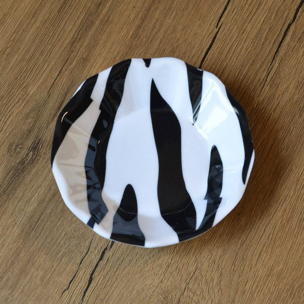 Melamin Kahveci Çay Tabağı 50 Adet : Siyah Zebra