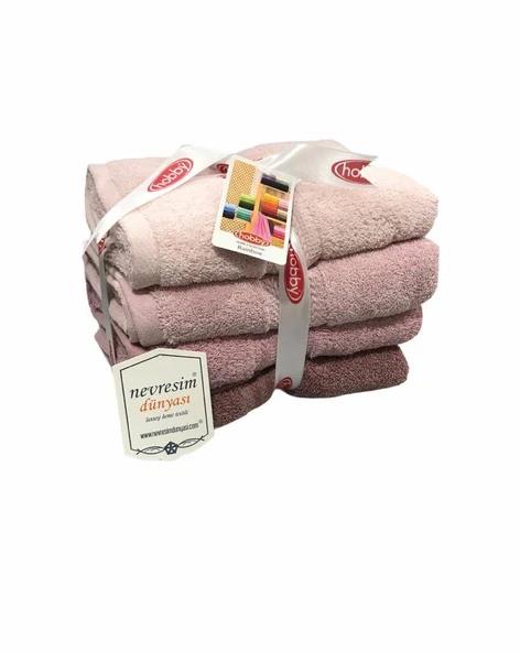 Hobby Rainbow 4´lü Havlu Seti Pudra - 3