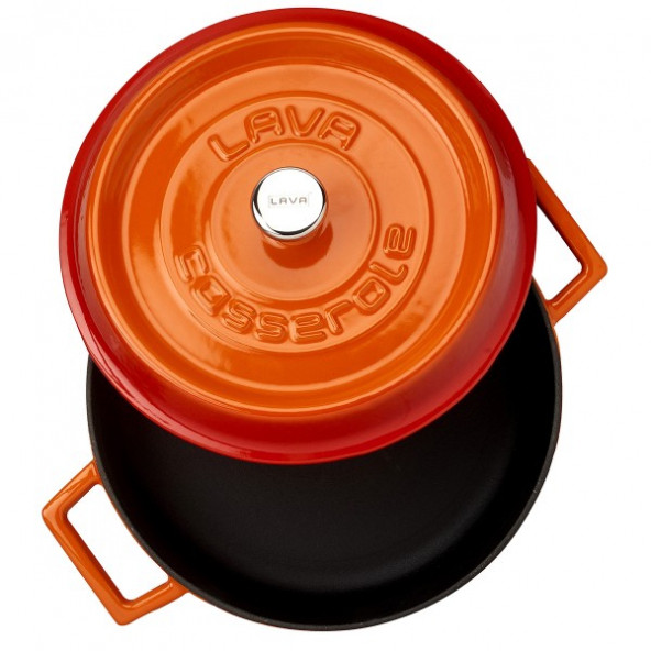 Lava Trendy Yuvarlak Turuncu 20 cm Derin Döküm Tencere - 2