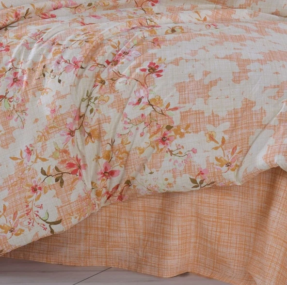 Hobby Çift Kişilik Poplin Nevresim Lily Somon - 3