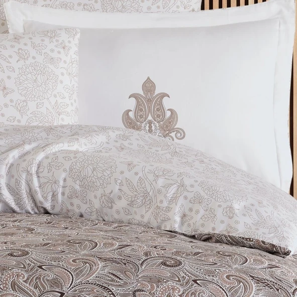 Hobby Çift Kişilik Saten Nevresim Mirabel Kahve - 2