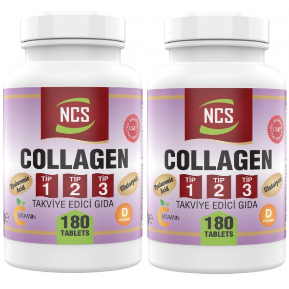 Ncs Hidrolize Collagen (kolajen) Type (tip) 1-2-3 Hyaluronic Acid Vitamin C Glutatyon 180 Tablet 2 Adet