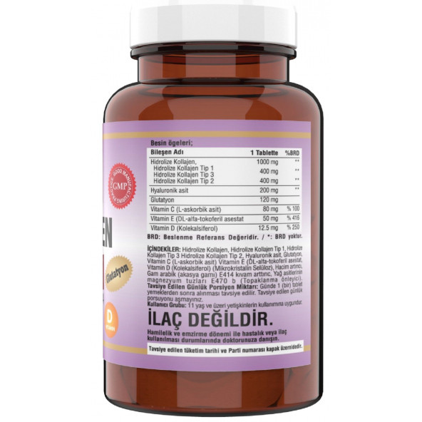 Ncs Hidrolize Collagen (kolajen) Type (tip) 1-2-3 Hyaluronic Acid Vitamin C Glutatyon 90 Tablet 2 Adet - 2
