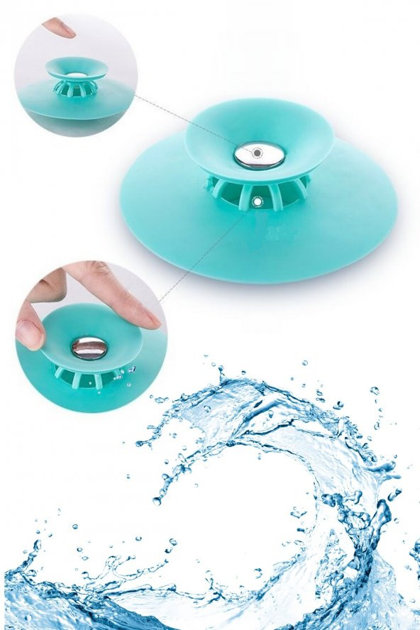 Lavabo Tıpası 2 Adet Silikon Dokunmatik Mutfak Tıkacı Süzgeçli Evye Banyo Küvet Gider Tıpası - 1