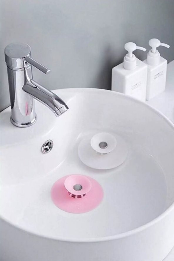 Lavabo Tıpası 2 Adet Silikon Dokunmatik Mutfak Tıkacı Süzgeçli Evye Banyo Küvet Gider Tıpası - 4