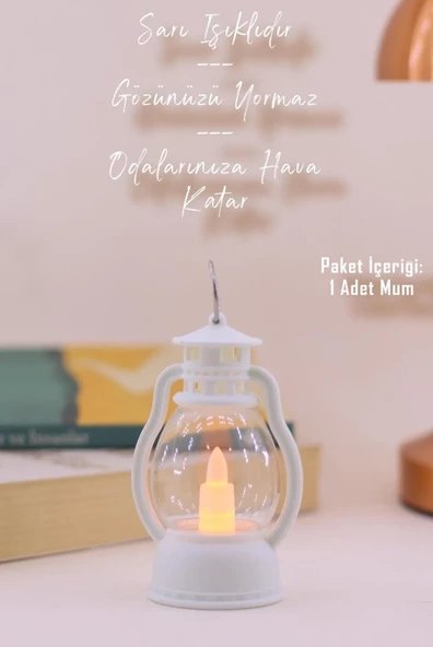 Led Mum Mini Kamp Tipi 1 Adet Pil Dahil Dumansız Alev Ledli  Dekor Işığı Beyaz PT430 - 3