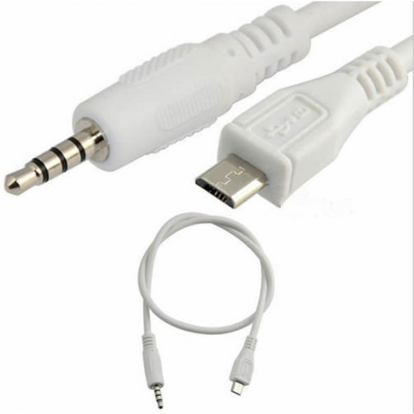 3.5mm Jack Stereo Micro Usb to Aux Çevirici Dönüştürücü Ara Kablo - 1