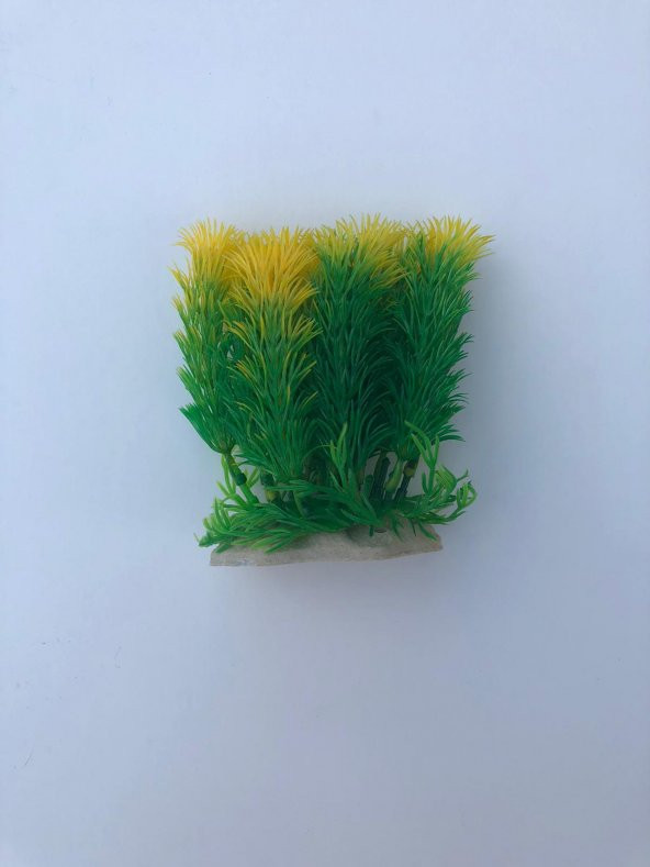 Naturel Color Plastik Akvaryum Bitkisi Yeşil-Sarı 12 Cm