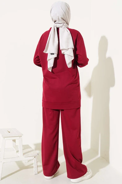 Önü Çımalı Basic İkili Takım Bordo - 3