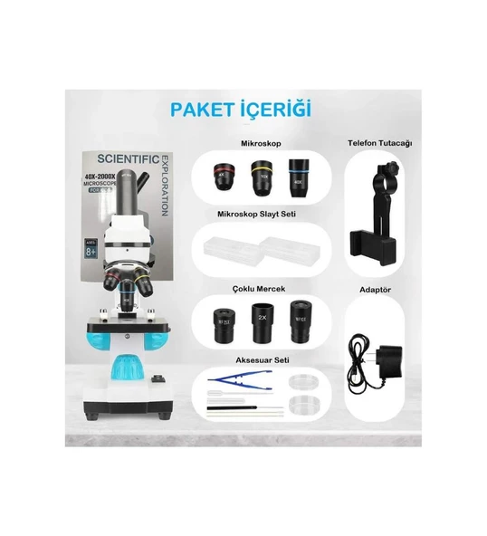 Alfalink LCD Dijital Ekranlı Mikroskop 50x -1000x Büyütme Usb HD 1080P 4.3inç - 7