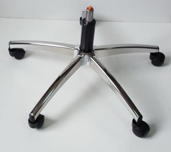 Oyuncu Koltuğu Krom Yıldız Ayak Siyah Pistonlu Çap 70 cm - 2
