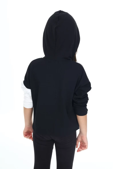 Kız Çocuk Crop Kapüşonlu Sweatshirt Px 9332.1 - Resim 5
