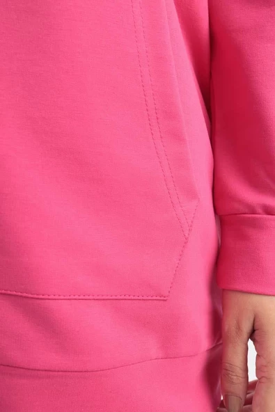 Fuşya-Fermuarlı Sweat Hırka - 5