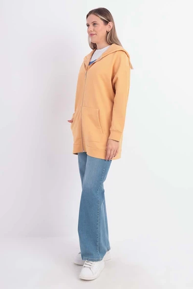 Soft Sarı-Fermuarlı Sweat Hırka - 3