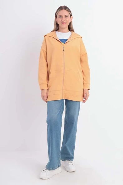 Soft Sarı-Fermuarlı Sweat Hırka - 2