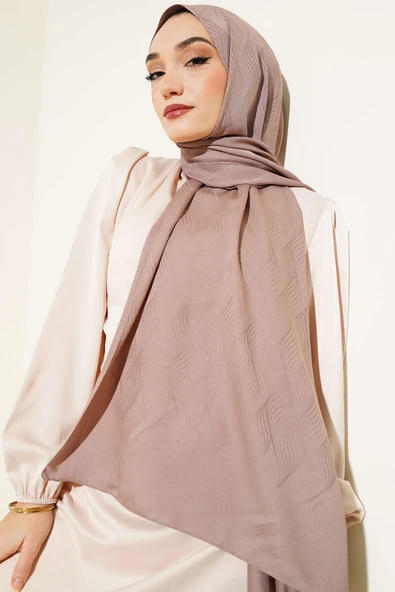 İllüzyon Desen Jakar Şal Soft Kahve -21 ürün görseli 1